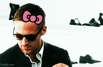 Man With Hello Kitty Bow On Head GIF