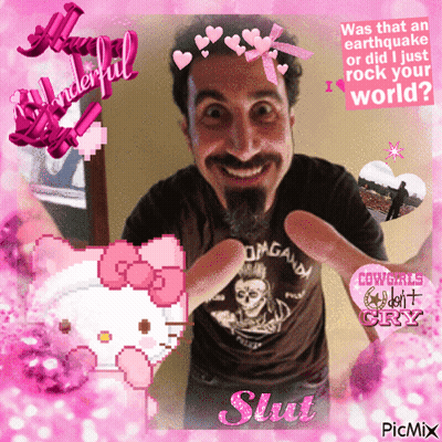 Man With Hello Kitty Saying Slut GIF