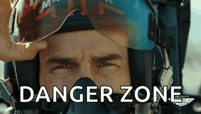 Man With Helmet And Danger Zone Face GIF