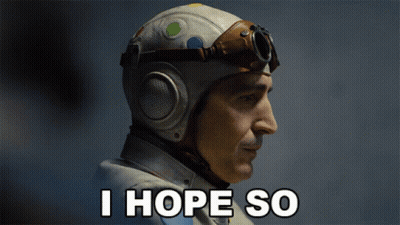 Man With Helmet And Goggles Saying I Hope So GIF