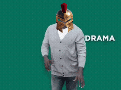 Man With Helmet Dancing With Anxiety Behind Him GIF
