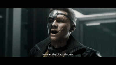 Man With Helmet Says Now Let the Chaos Thicken