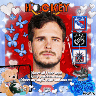 Man With Hockey Text GIF
