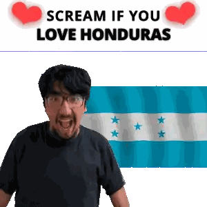 Man With Honduras Flag And Text Scream If You Love Honduras Sticker