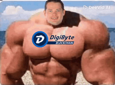 Man With Huge Muscles And Digibyte GIF