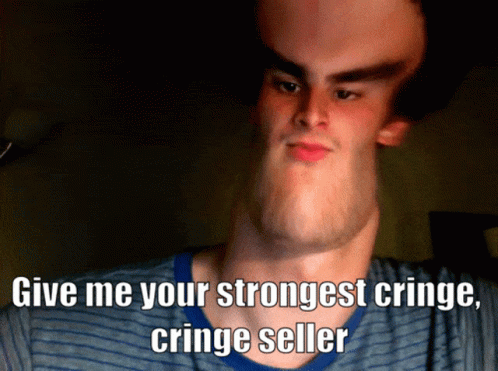 Man With Huge Neck Give Me Your Strongest Cringe GIF