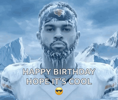 Man With Ice On Face Happy Birthday Hope It's Cool GIF