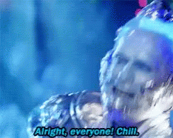 Man With Ice On Face Saying Chill GIF