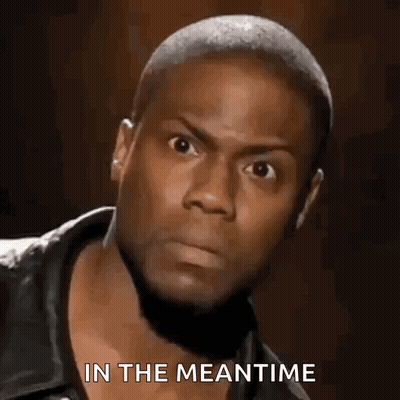 Man With In The Meantime Text GIF