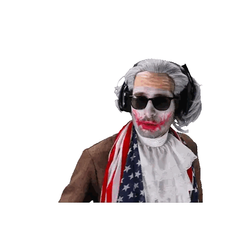 Man With Joker Face And Explosion Sticker