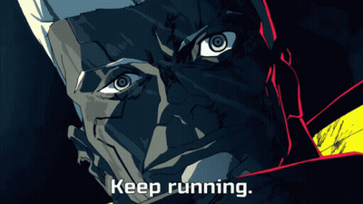 Man With Keep Running Below GIF