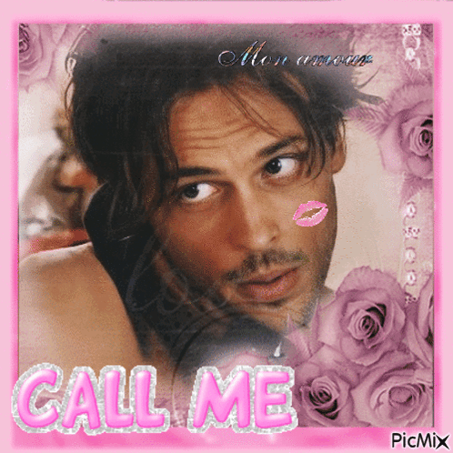 Man With Kiss On Face Call Me GIF