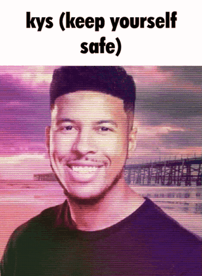 Man With Kys Keep Yourself Safe Above Him GIF