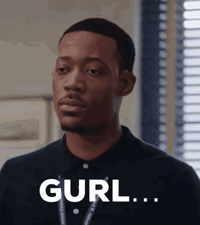 Man With Lanyard Saying Gurl GIF