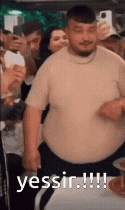 Man With Large Belly Dancing GIF