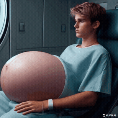 Man With Large Belly Sitting GIF