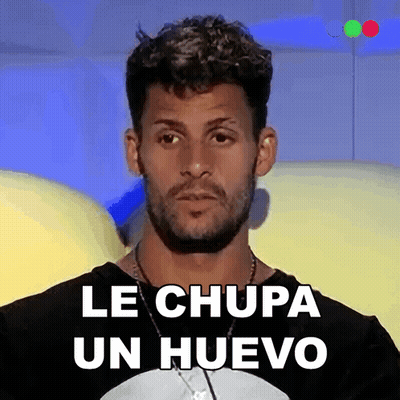 Man With Le Chupa Un Huevo Written On Face GIF