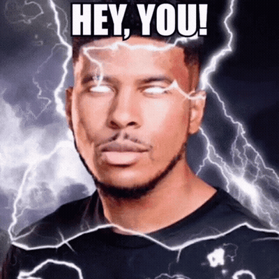 Man With Lightning Eyes Saying Hey You GIF