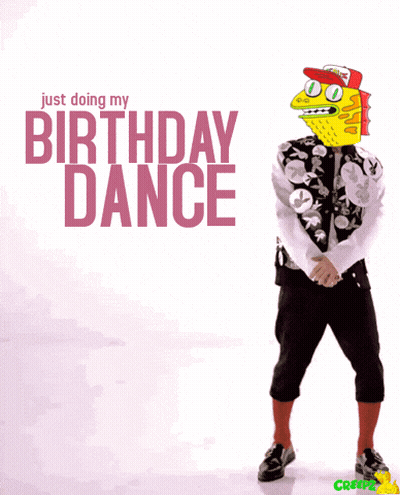 Man With Lizard Head Just Doing My Birthday Dance GIF