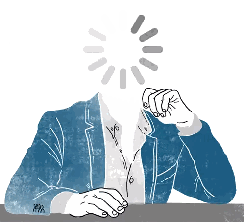 Man With Loading Bar In Front Of Face Sticker