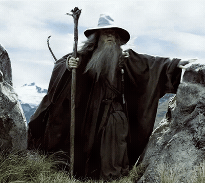 Man With Long Beard Holding Cane And Hat GIF