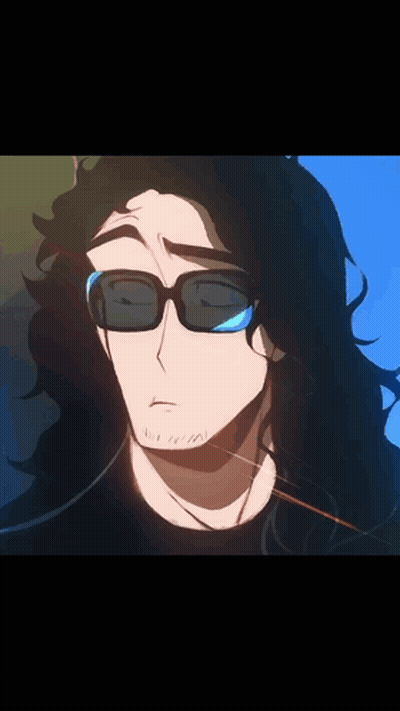 Man With Long Black Hair And Sunglasses GIF