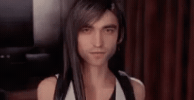 Man With Long Black Hair In White Tank Top GIF