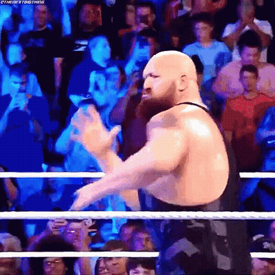 Man With Long Blonde Hair And Beard In Red Wrestling Shirt GIF