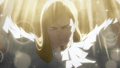 Man With Long Blonde Hair And White Collar GIF