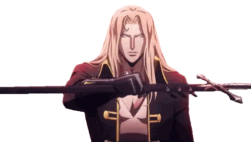 Man With Long Blonde Hair Holding Sword Sticker