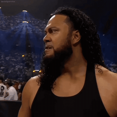 Man With Long Curly Hair And Beard In Tank Top GIF