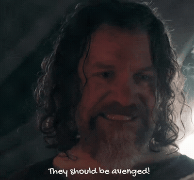 Man With Long Curly Hair And Beard Says Its Gonna Be Me That Does The Avenging GIF