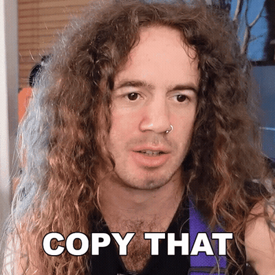 Man With Long Curly Hair Saying Copy That GIF