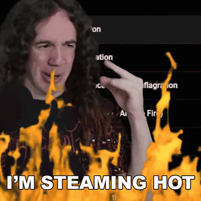 Man With Long Curly Hair Says I'm Steaming Hot Flames GIF