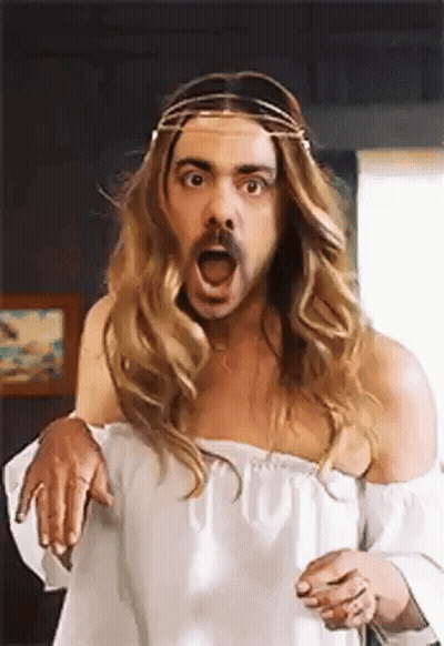 Man With Long Hair And Beard As Jesus GIF