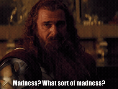 Man With Long Hair And Beard Asking What Sort Of Madness GIF