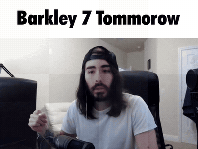 Man With Long Hair And Beard At Microphone Saying Barkley 7 Tomorrow GIF