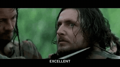 Man With Long Hair And Beard Holding Sword GIF