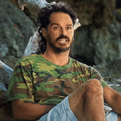 Man With Long Hair And Beard In Green Camo Shirt GIF