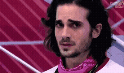 Man With Long Hair And Beard In Pink Bandana GIF