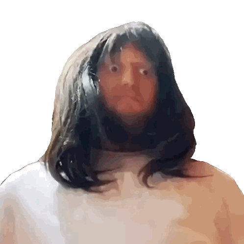 Man With Long Hair And Beard In White Cross Shirt Sticker