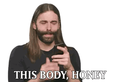 Man With Long Hair And Beard Looking At Phone Sticker