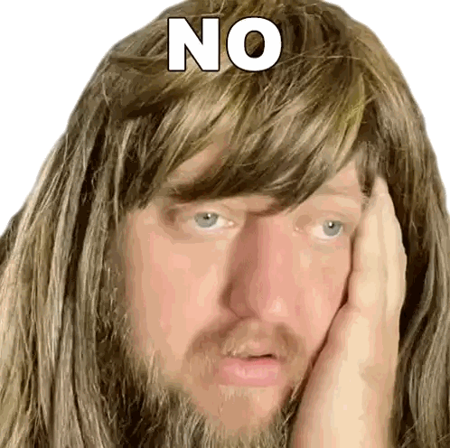 Man With Long Hair And Beard No Forehead Sticker