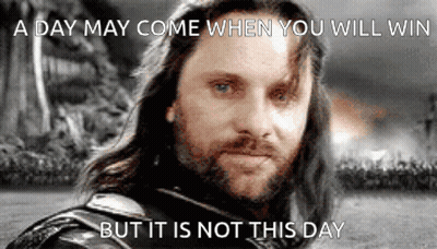 Man With Long Hair And Beard Saying A Day May Come When You Win But Not This Day GIF