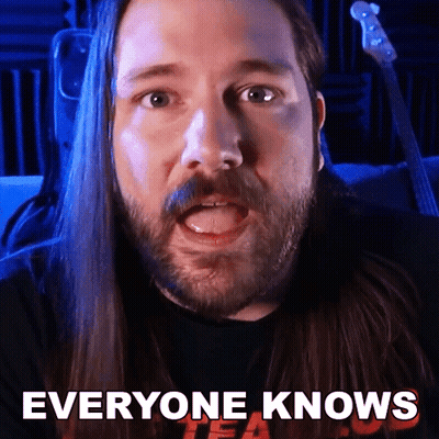Man With Long Hair And Beard Saying Everyone Knows GIF