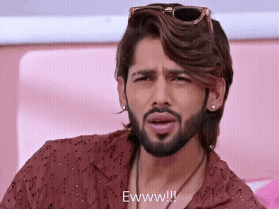 Man With Long Hair And Beard Saying Eww GIF
