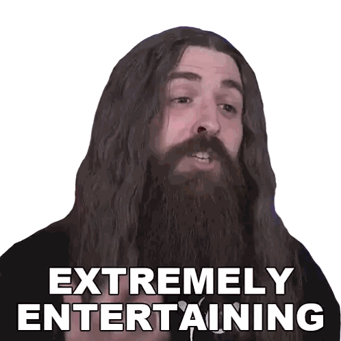 Man With Long Hair And Beard Saying Extremely Entertaining Sticker
