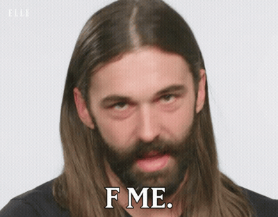 Man With Long Hair And Beard Saying F Me GIF