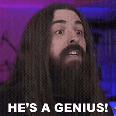 Man With Long Hair And Beard Saying He's A Genius GIF