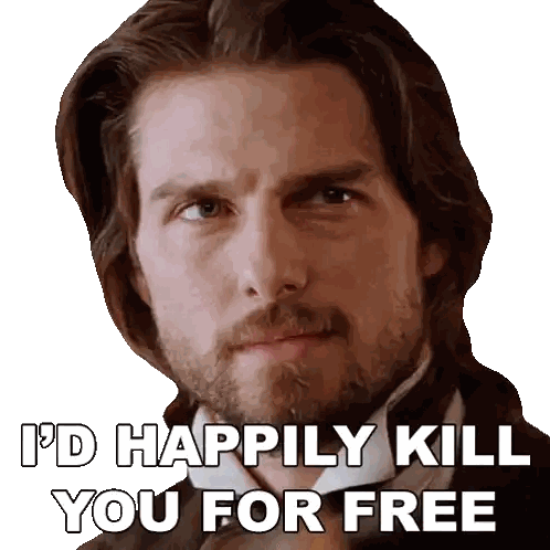 Man With Long Hair And Beard Saying I D Kill You Sticker